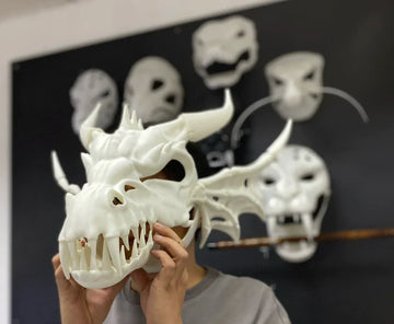 Bone Dragon Fursuit Skull Head with Moving Jaw – A Fantasy Creature Head That Actually Moves With You