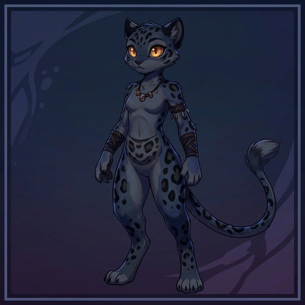 Jungle Tribe Snow Leopard Digitigrade Furry Character Design - View 6