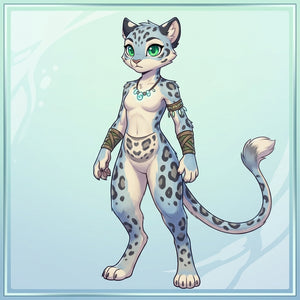 Jungle Tribe Snow Leopard Digitigrade Furry Character Design - View 1