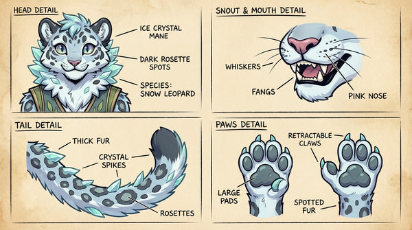Nature Ethereal Snow Leopard Adoptable Character Design - View 3