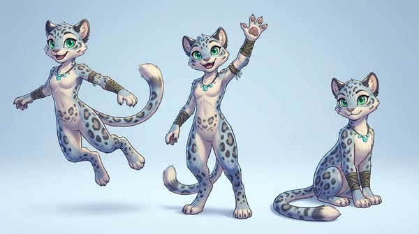 Jungle Tribe Snow Leopard Digitigrade Furry Character Design - View 7
