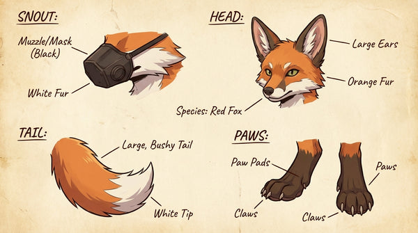 Neon Streetwear Red Fox Professional Furry Character Design - View 3