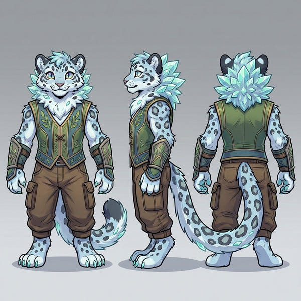 Nature Ethereal Snow Leopard Adoptable Character Design - View 2