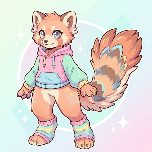 Candy Core Red Panda Adoptable Fursuit Reference Design - View 6