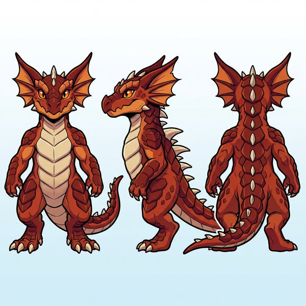 Medieval RPG Western Dragon Adoptable Character Design - View 2