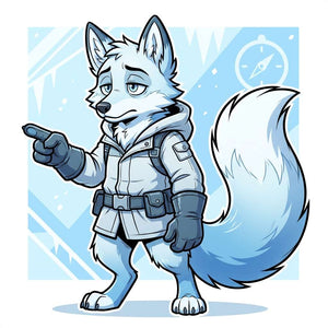 Arctic Survivalist Fox Adoptable Character Design - View 1