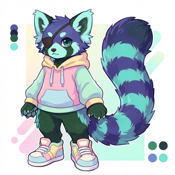 Candy Core Red Panda Character Design and Fursuit Reference - View 4