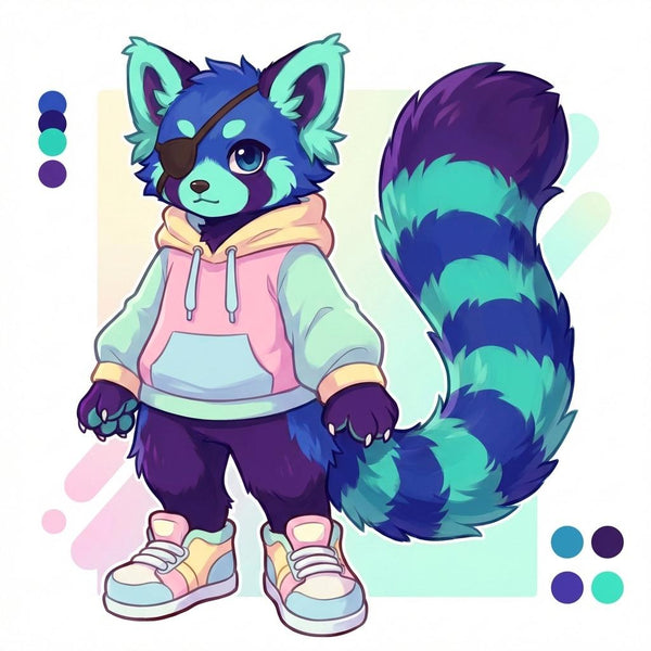 Candy Core Red Panda Character Design and Fursuit Reference - View 5