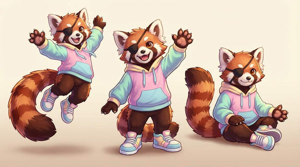 Candy Core Red Panda Character Design and Fursuit Reference - View 7