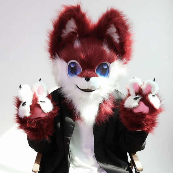 Custom Kemono Toony Canine Fursuit Partial with Follow Me Eyes and Puffy Paws