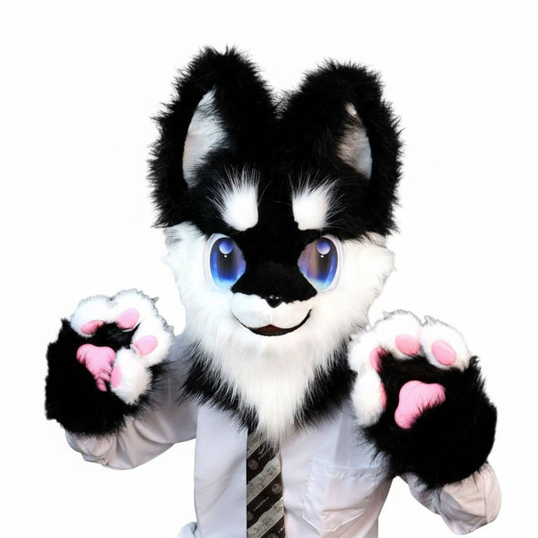 Custom Kemono Toony Canine Fursuit Partial with Follow Me Eyes and Puffy Paws