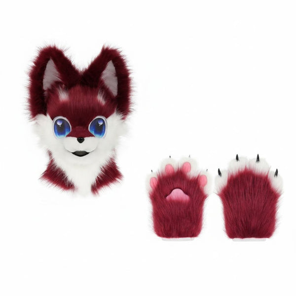 Custom Kemono Toony Canine Fursuit Partial with Follow Me Eyes and Puffy Paws