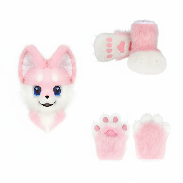 Custom Kemono Toony Canine Fursuit Partial with Follow Me Eyes and Puffy Paws