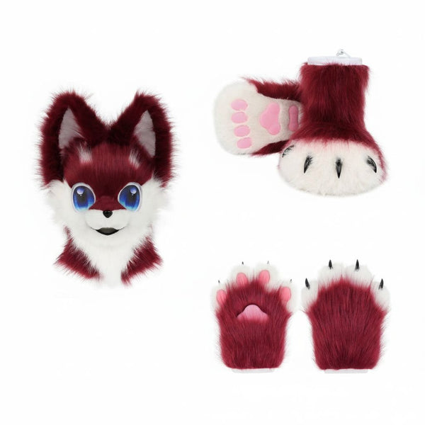 Custom Kemono Toony Canine Fursuit Partial with Follow Me Eyes and Puffy Paws