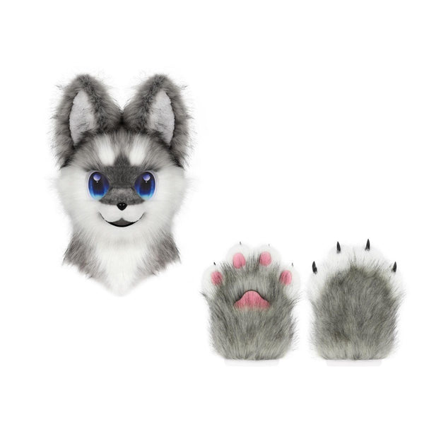 Custom Kemono Toony Canine Fursuit Partial with Follow Me Eyes and Puffy Paws