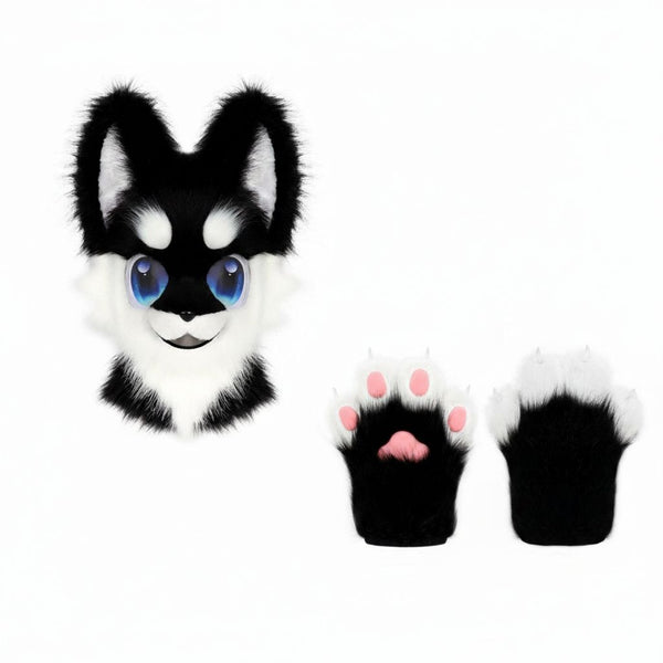 Custom Kemono Toony Canine Fursuit Partial with Follow Me Eyes and Puffy Paws