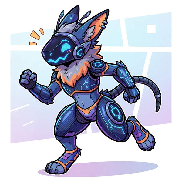 Cyber Synth Protogen Adoptable Character Design - View 1