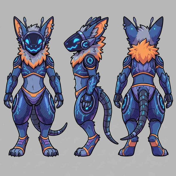 Cyber Synth Protogen Adoptable Character Design - View 2