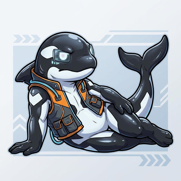 Cybernetic Lab Tech Orca Adoptable Character Design - View 1