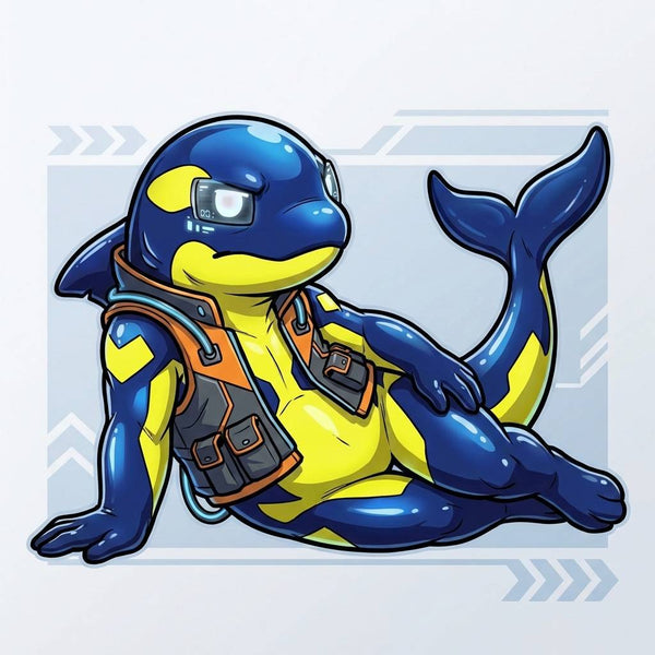 Cybernetic Lab Tech Orca Adoptable Character Design - View 5