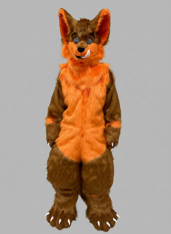 Digitigrade Orange and Brown Fox Full Fursuit with Follow Me Eyes and Padded Silhouette