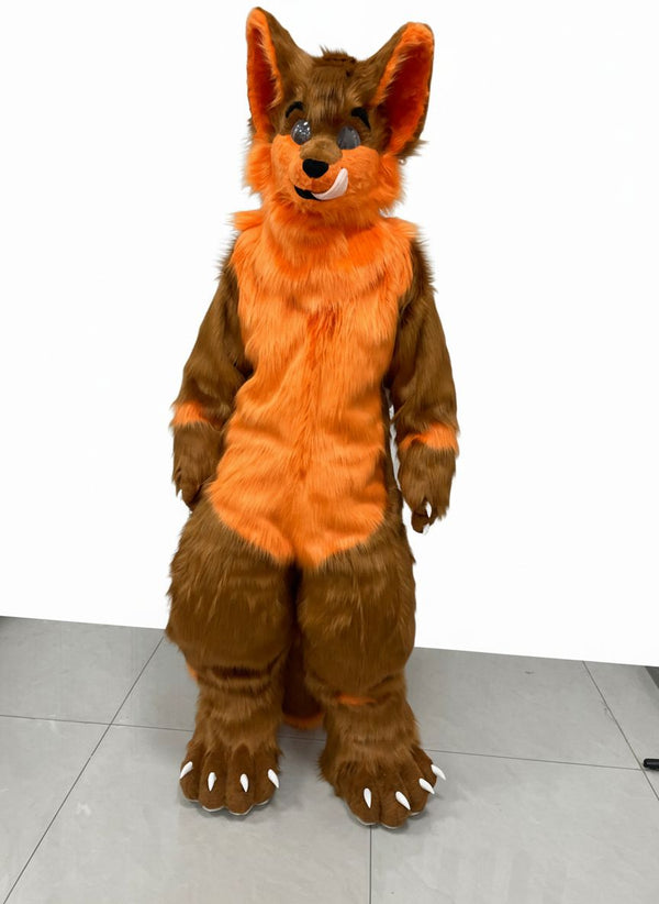 Digitigrade Orange and Brown Fox Full Fursuit with Follow Me Eyes and Padded Silhouette