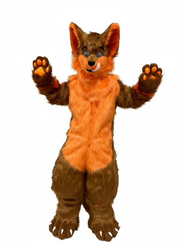 Digitigrade Orange and Brown Fox Full Fursuit with Follow Me Eyes and Padded Silhouette