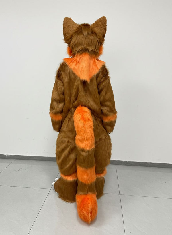 Digitigrade Orange and Brown Fox Full Fursuit with Follow Me Eyes and Padded Silhouette