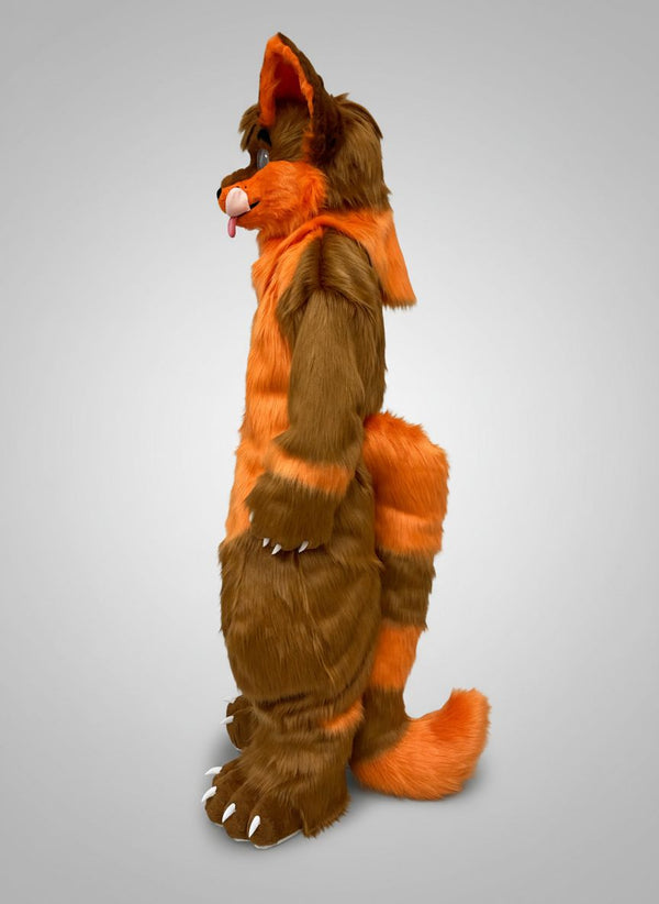 Digitigrade Orange and Brown Fox Full Fursuit with Follow Me Eyes and Padded Silhouette