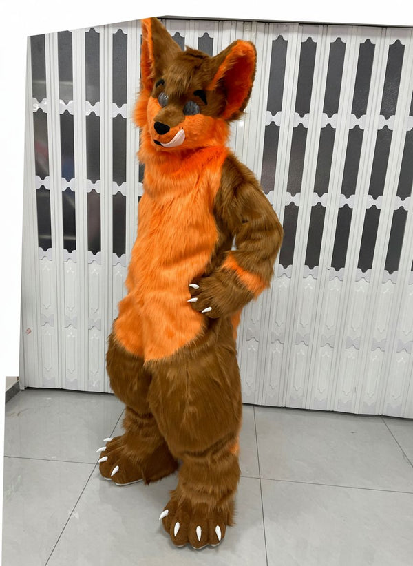 Digitigrade Orange and Brown Fox Full Fursuit with Follow Me Eyes and Padded Silhouette