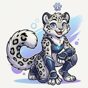 Ethereal Nature Snow Leopard Adoptable Furry Character Design - View 1