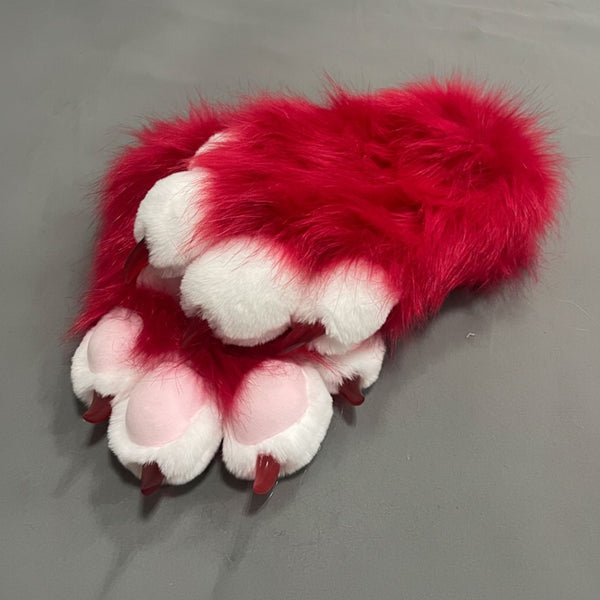 FurMakers Puffy Four Fingered Fursuit Hand Paws with Claws