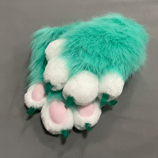 FurMakers Puffy Four Fingered Fursuit Hand Paws with Claws