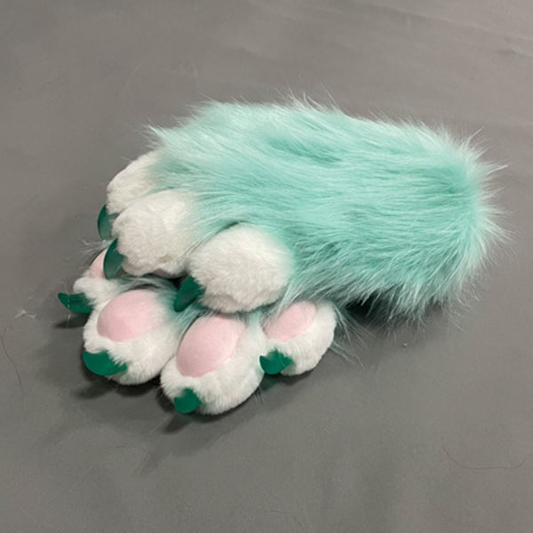 FurMakers Puffy Four Fingered Fursuit Hand Paws with Claws
