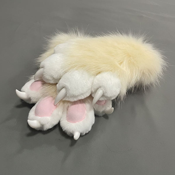 FurMakers Puffy Four Fingered Fursuit Hand Paws with Claws