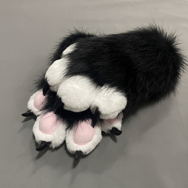 FurMakers Puffy Four Fingered Fursuit Hand Paws with Claws