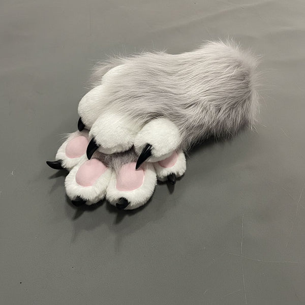 FurMakers Puffy Four Fingered Fursuit Hand Paws with Claws