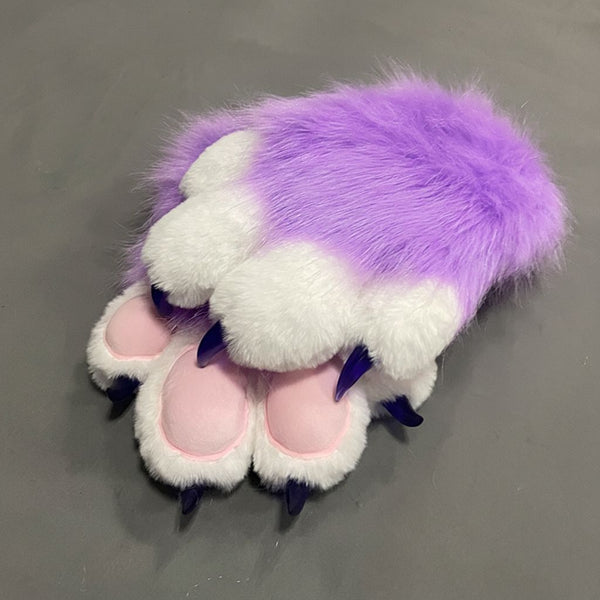 FurMakers Puffy Four Fingered Fursuit Hand Paws with Claws