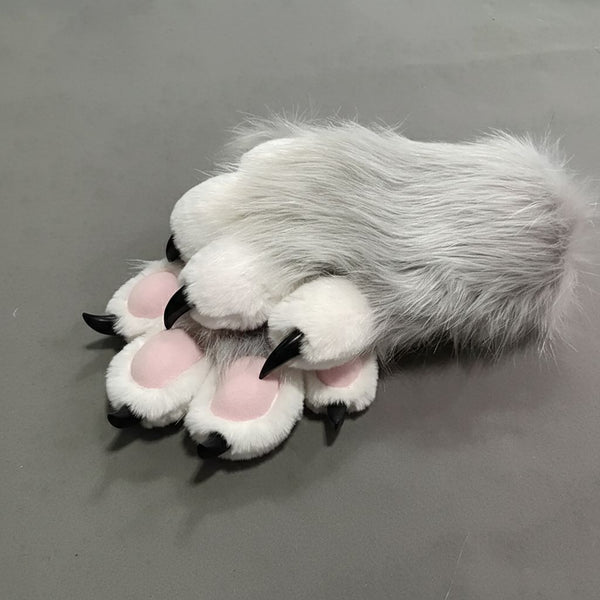 FurMakers Puffy Four Fingered Fursuit Hand Paws with Claws