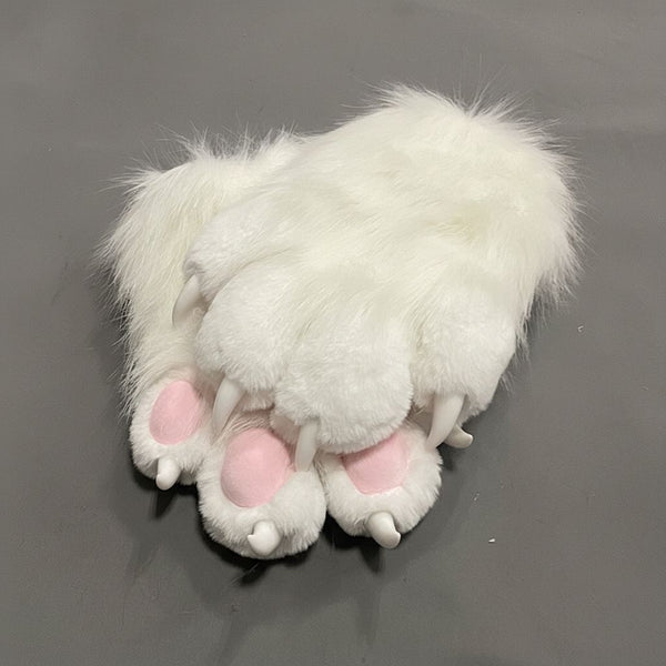 FurMakers Puffy Four Fingered Fursuit Hand Paws with Claws