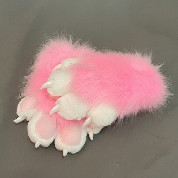 FurMakers Puffy Four Fingered Fursuit Hand Paws with Claws