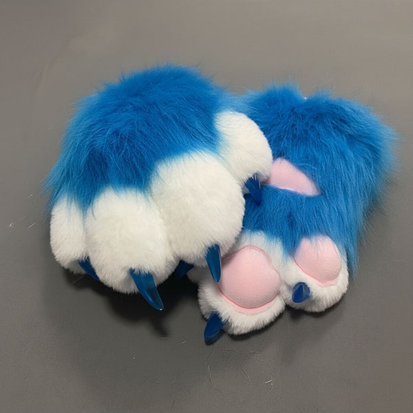 FurMakers Puffy Four Fingered Fursuit Hand Paws with Claws