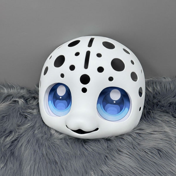 Kemono Style Fursuit Head Base Kit with Ventilated Shell and Custom Anime Eyes
