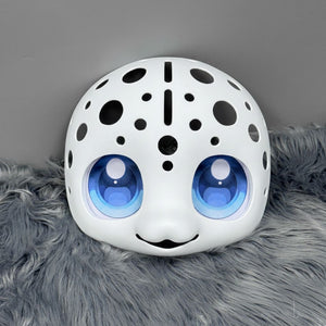 Kemono Style Fursuit Head Base Kit with Ventilated Shell and Custom Anime Eyes