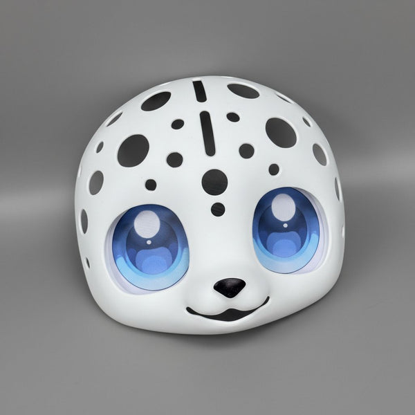 Kemono Style Fursuit Head Base Kit with Ventilated Shell and Custom Anime Eyes