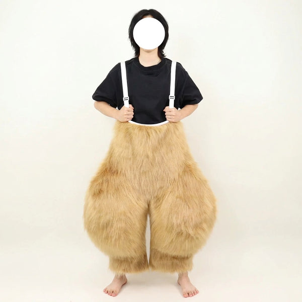 Plush-Bunny-Fursuit-Curved-Leg-Cosplay-Set-with-Big-Ears-Camel-Color_3