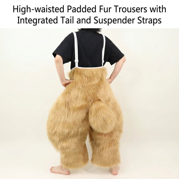 Plush-Bunny-Fursuit-Curved-Leg-Cosplay-Set-with-Big-Ears-Camel-Color_4