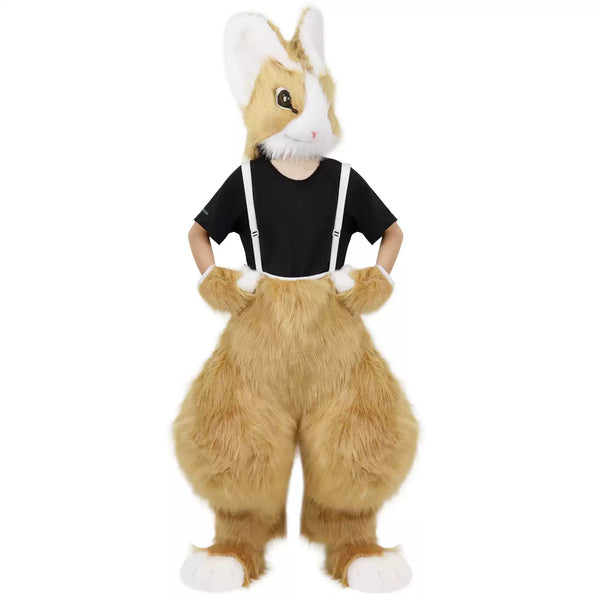 Plush-Bunny-Fursuit-Curved-Leg-Cosplay-Set-with-Big-Ears-Camel-Color_7