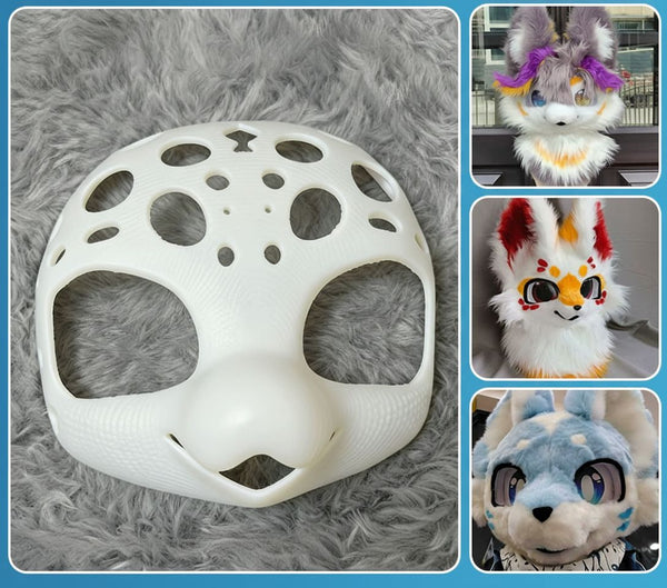 Professional High Ventilation 3D Printed Fursuit Head Base for Custom Character Creation
