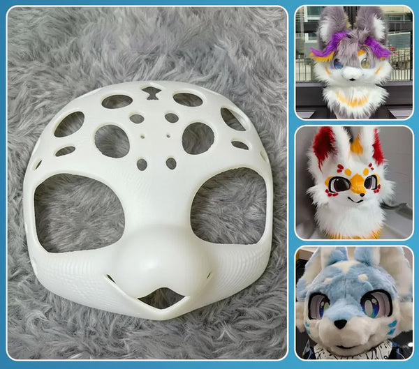 Professional High Ventilation 3D Printed Fursuit Head Base for Custom Character Creation